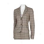 Contemporary Label Camel Plaid Wool Blazer