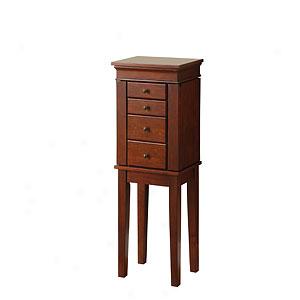Coral Oak Stain Jewelry Armoire