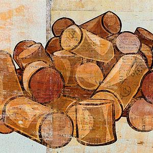 Corks Wrapped Canvas Print