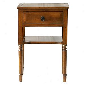 Country Brown Farmhouse End Table