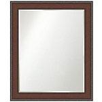Country Walnut Framed And Beveled Mirror