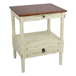 Country White 1 Drawer Stand