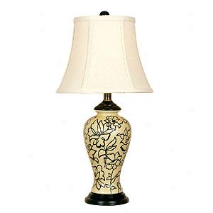 Cream And Black Table Lamp