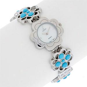 Croton Womens Unsullied Steel & Turquoise Watch