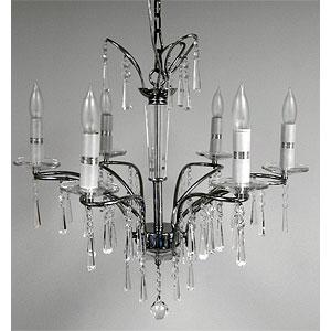 Crystal 6 Light Chandelier With Drops