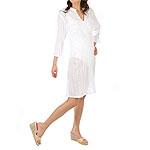 Cz Cover-ups White Cotton Cover-up With Sequins