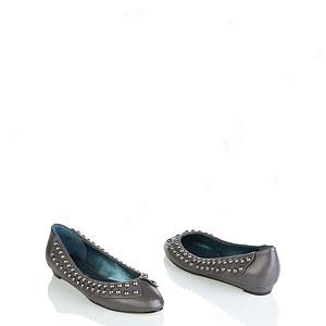 Daniblack Lulu Grey Studded Ballet Flat