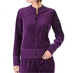 Danskin Purple Cotton Blend Velour Track Jacket