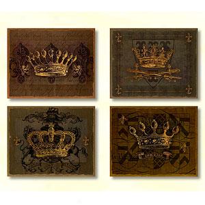 Dark Crowns Set Of 4 11in X 14in Canvas Prints