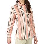 David Brooks Striped Pink Silk Blouse