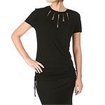 David Meister Black Mesh Top With Gold Studs