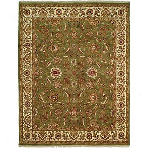 Delhi Traditional Green Hand Tufted Nz Wool Rug