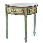 Demi Lune Hand-painted Accent Table