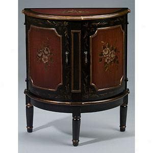 Demilune Painted Wood Cabinet