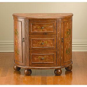 Distressed Brown 3 Drawer 2 Door Console Cabinet