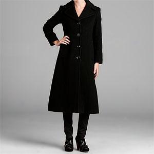 Dkny Black Notch Collar Coat