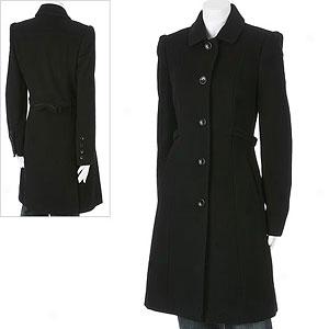 Dkny Black oWol & Cashmere Blend Puff Sleeve Coat