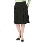 Dkny Black Wool Pleated Skirt With Stretch