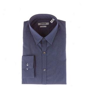 Dkny Indigo Heather Solid Dress Shirt