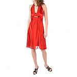 Donna Riccco Petite Red Silk Halter Dress