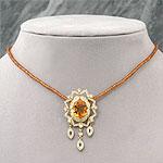 Doris Panos 18k 5.4 Cttw. Citrine Diamond Necklace