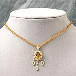 Doris Panos 18k Citrine & Diamond Pendant Necklace