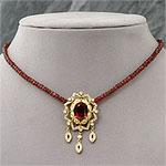 Doris Panos 18k Garnet & Diamond Pendant Necklac