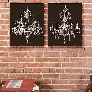 Elegant Chandeliers Set Of 2 Canvas Prints