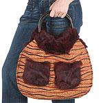 Elena Girardi Reversible Rabbit Fur Hobo Bag