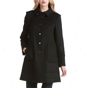 Elie Tahari Maddison Black Wool Coat