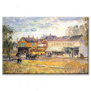 End Of Tram, Oak Park, Illinois Canvas By Hassam