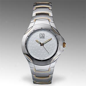 Esq Mens Golf Gold Plated Stainless Steel Inspection