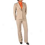 Famous American Designer Pinstriped Camel Pantsuit