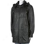 Famous American Maker Leather Coat With Hood