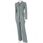 Famous American Maker Pantsuit With Silk Scarf