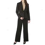 Famous New York Maker 3pc Black Plaid Pantsuit