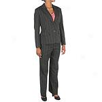 Famous New York Maker 3pc Grey Plnstriped Pantsuit