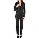 Famous Ny Designer Petite Black Pinstripe Pantsuit