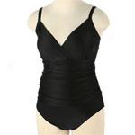 Fantasizer Plus Shirred Black Swimsuit