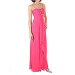 Faviana New York Chiffon Dress With Rhinestone Pin