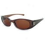 Fendi Women's Shiny Brown Plastic Sunglasses