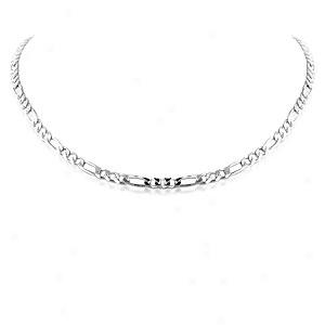 Figaro Link Sterling Silver Necklace