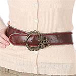 Fina Firenze Leather Belt With Scroll Buckle