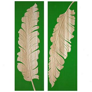 Forest Green Tropical Leaf 48in X 16in Wood Creation of beauty