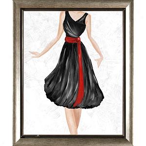 Framed Black Dress Ii Print