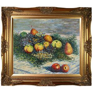Framed Monet Peaars And Graoes Oil Painting