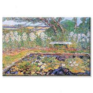 Garden On Long Island Canvas Print By Hassam