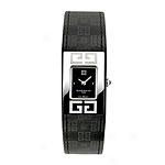 Givenchy Women's Expression Black Leather Watch