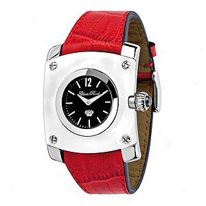 Glam Rock Womens St Barth Embossed Leather Watch