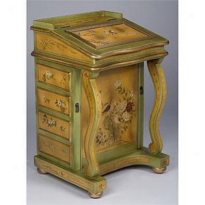 Golden Bdown Davenport Desm Style Jewelry Cabinet